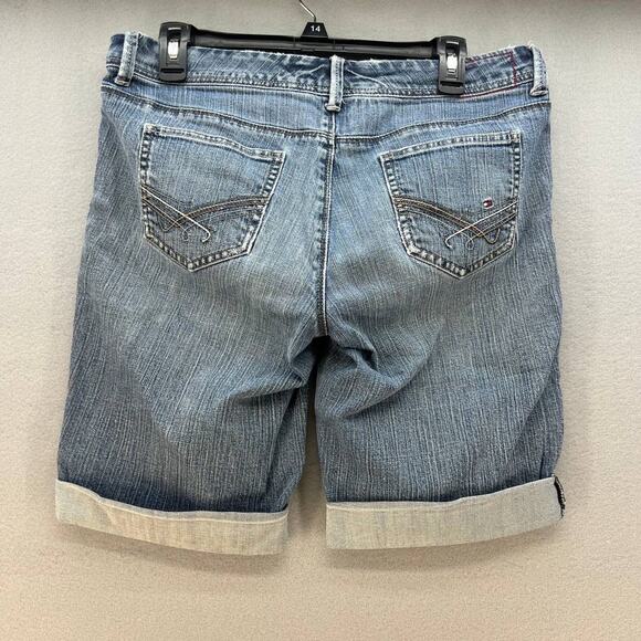 Tommy Hilfiger Women's Denim Bermuda Shorts Size 8 Cuffed Y2K 391705 - Picture 3 of 14
